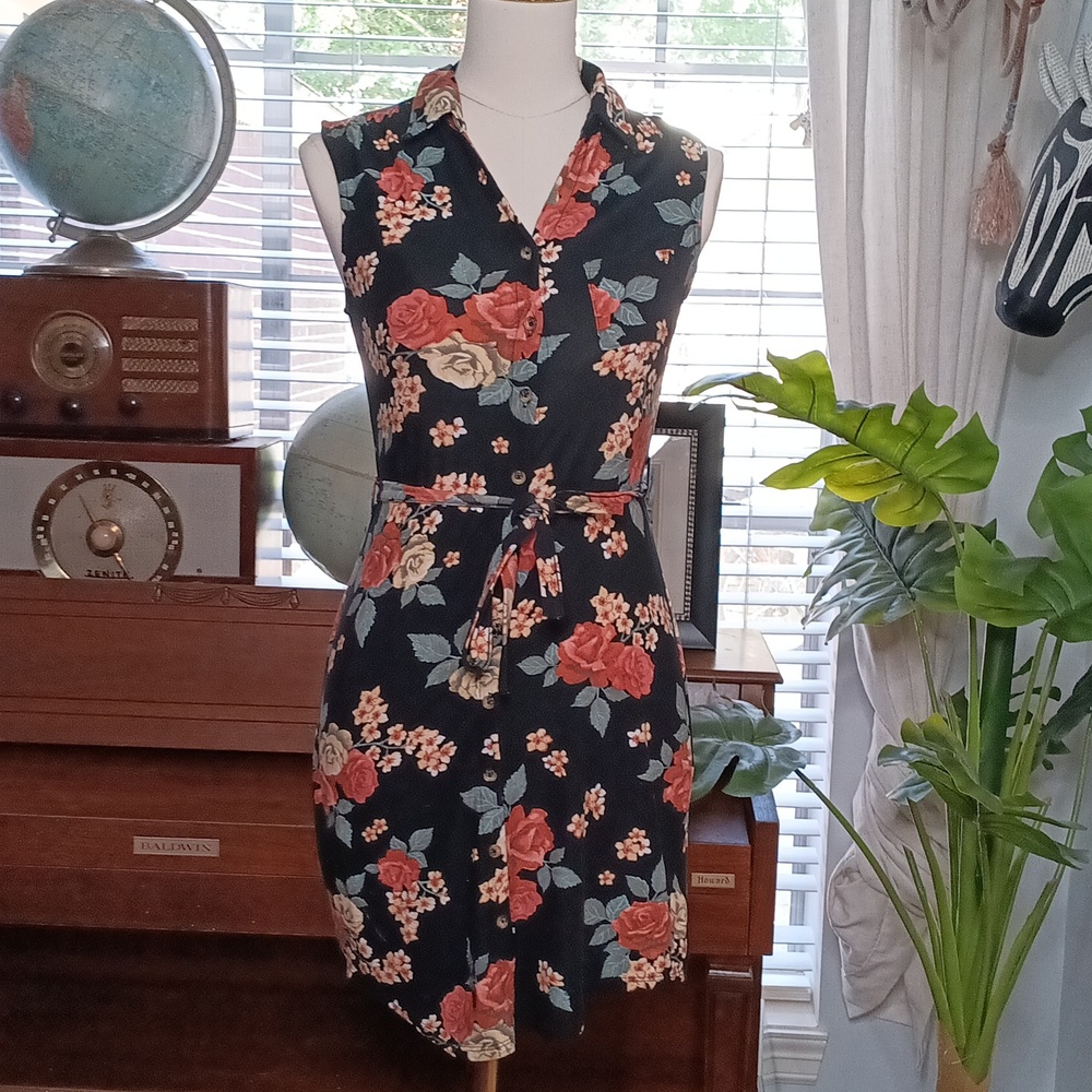 No Boundaries floral wrap dress